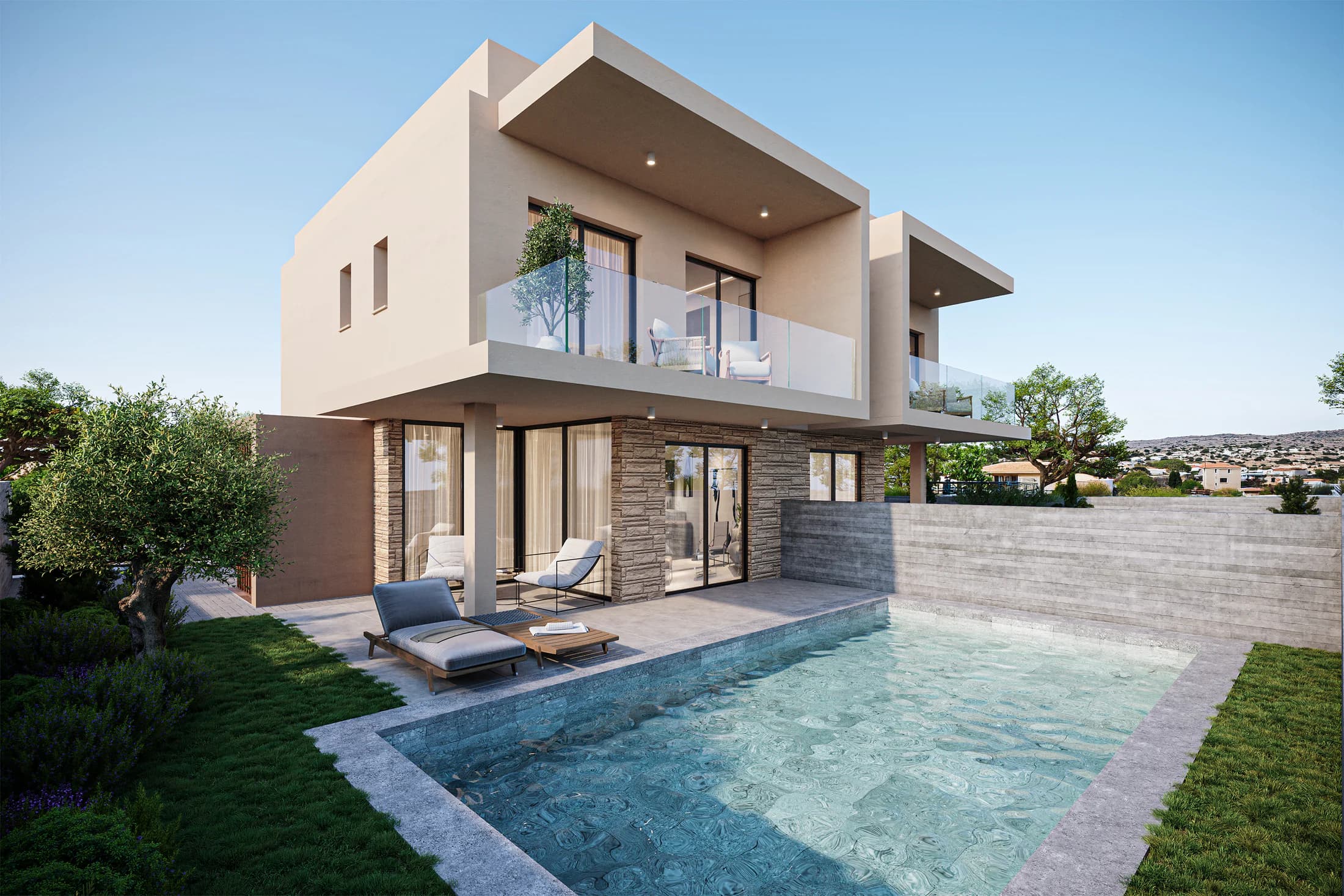 Contemporary Verano villa with a pool