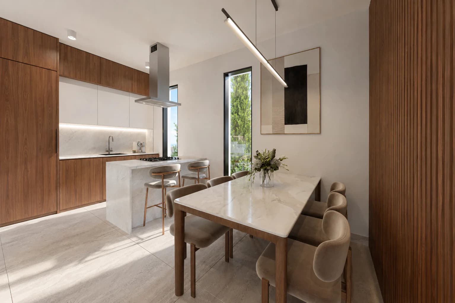 Verano kitchen and dining area